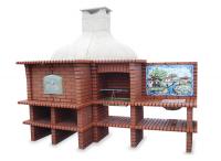 Ref. 128 - 320 cm x 69 cm et 120 cm x 304 cm, LxLxH | Grill 60 cm x 40 cm, LxL